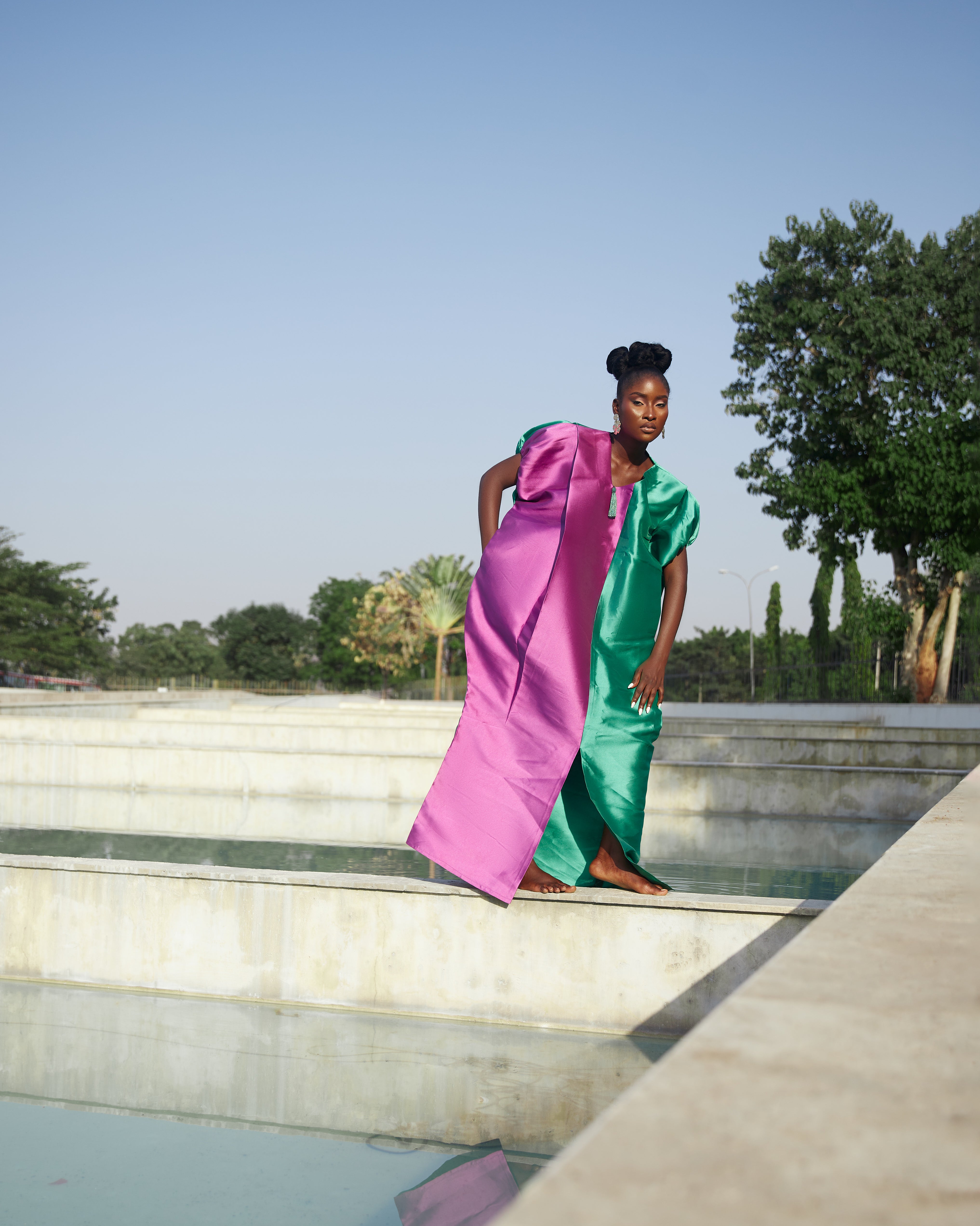 Demeter' Color block Maxi Emerald Purple – Amy'Ok