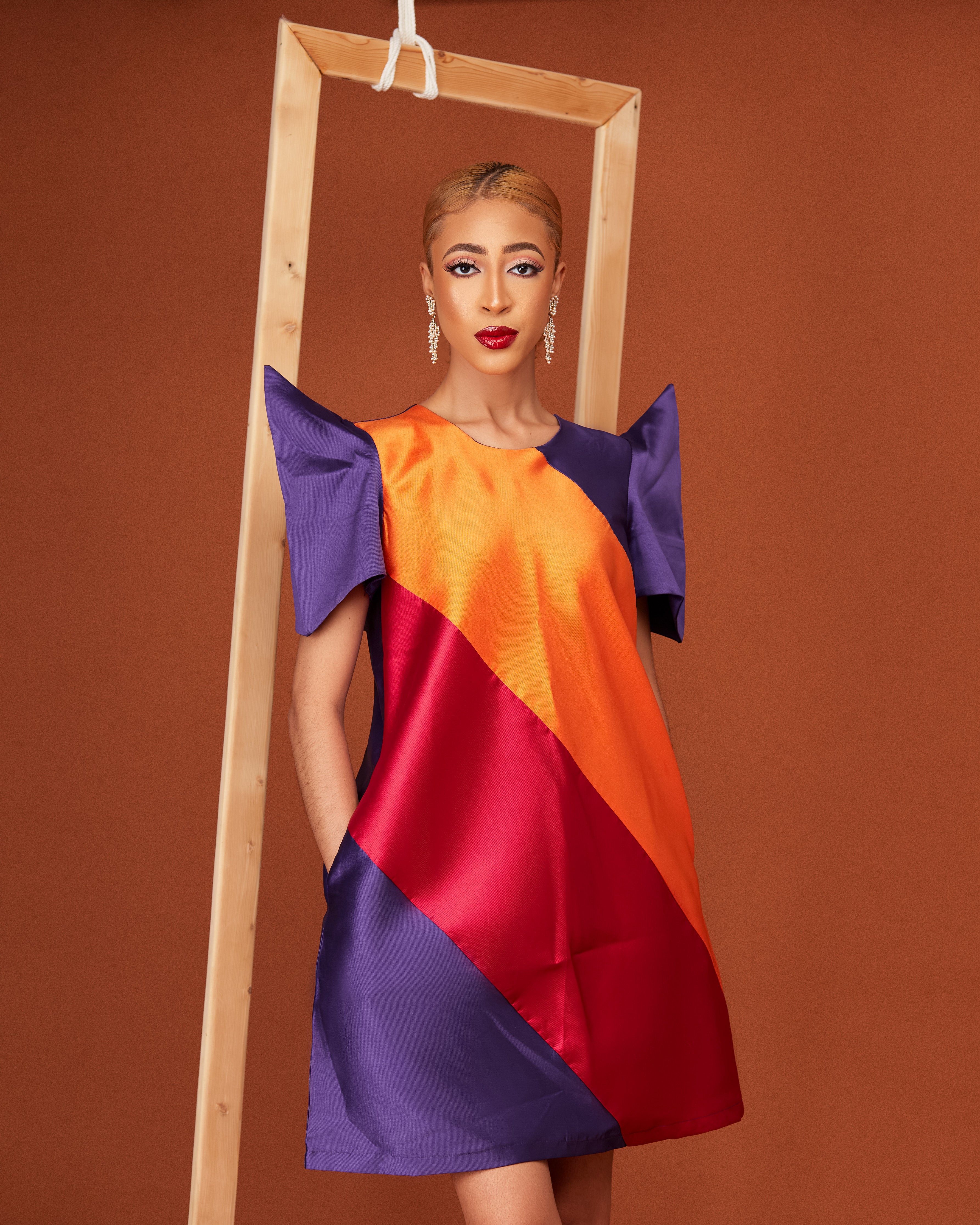 The Banner Color block Dress- Pink|Orange – Amy'Ok