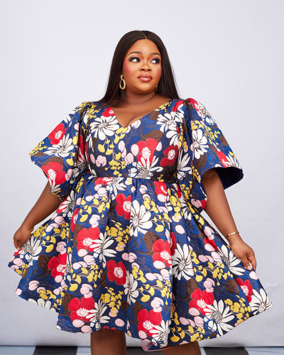 Sunny Day Floral – Two-tone A-line Dress