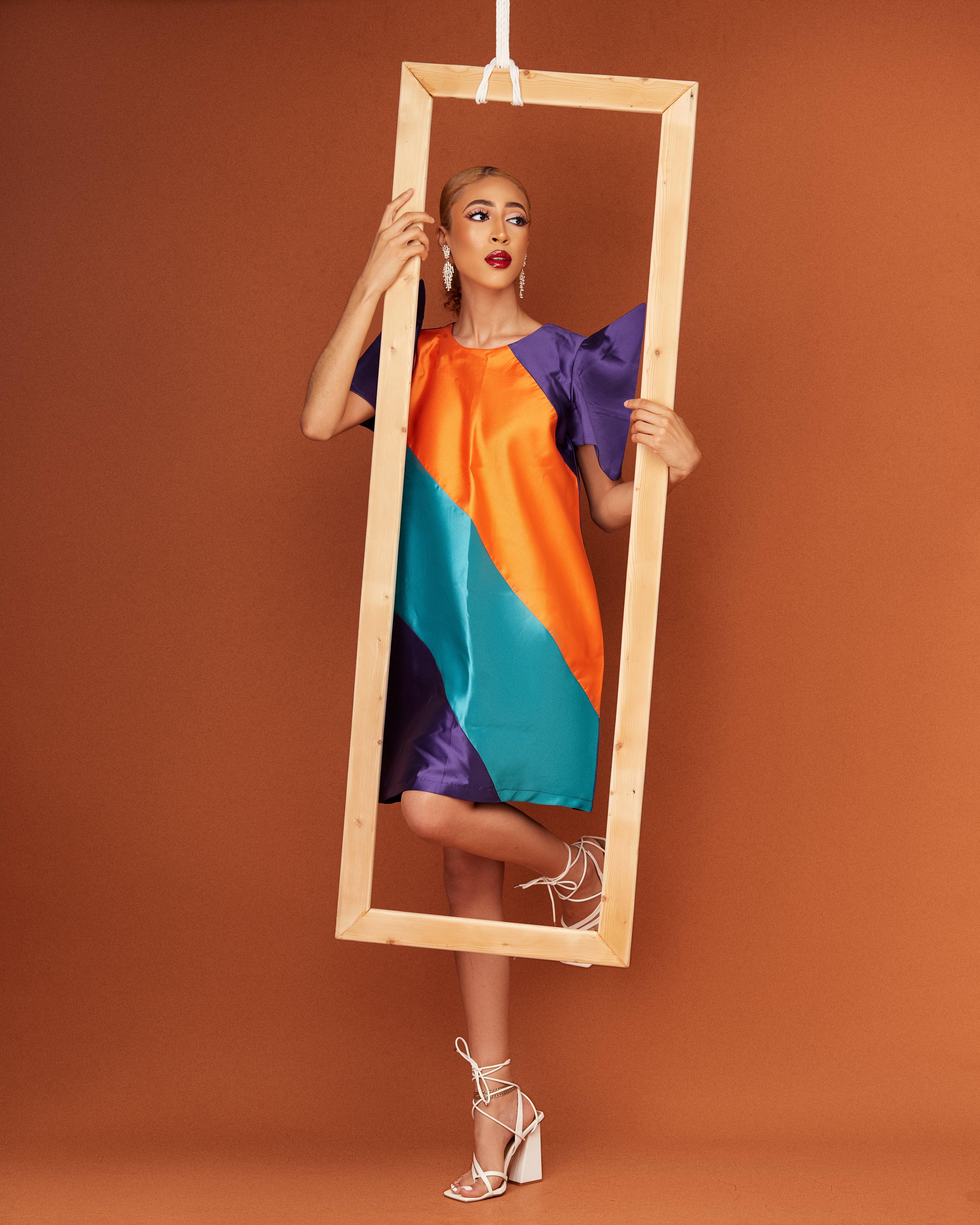 The Banner Color block Shift Dress- Teal|Orange – Amy'Ok The Banner Color block Shift Dress- Teal|Orange – Amy'Ok